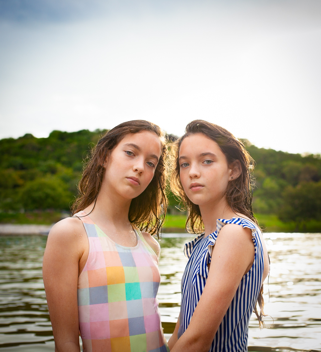 Stunning twin girls at lake  | Editorial Portrait Photographer