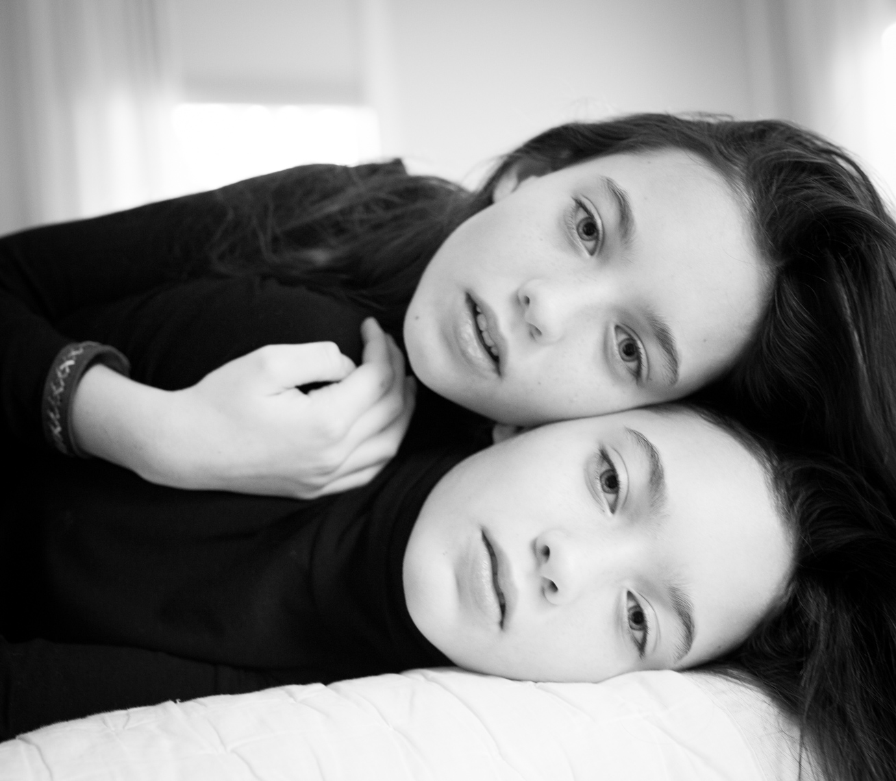 Side by side striking twin sisters  | Editorial Portrait Photographer