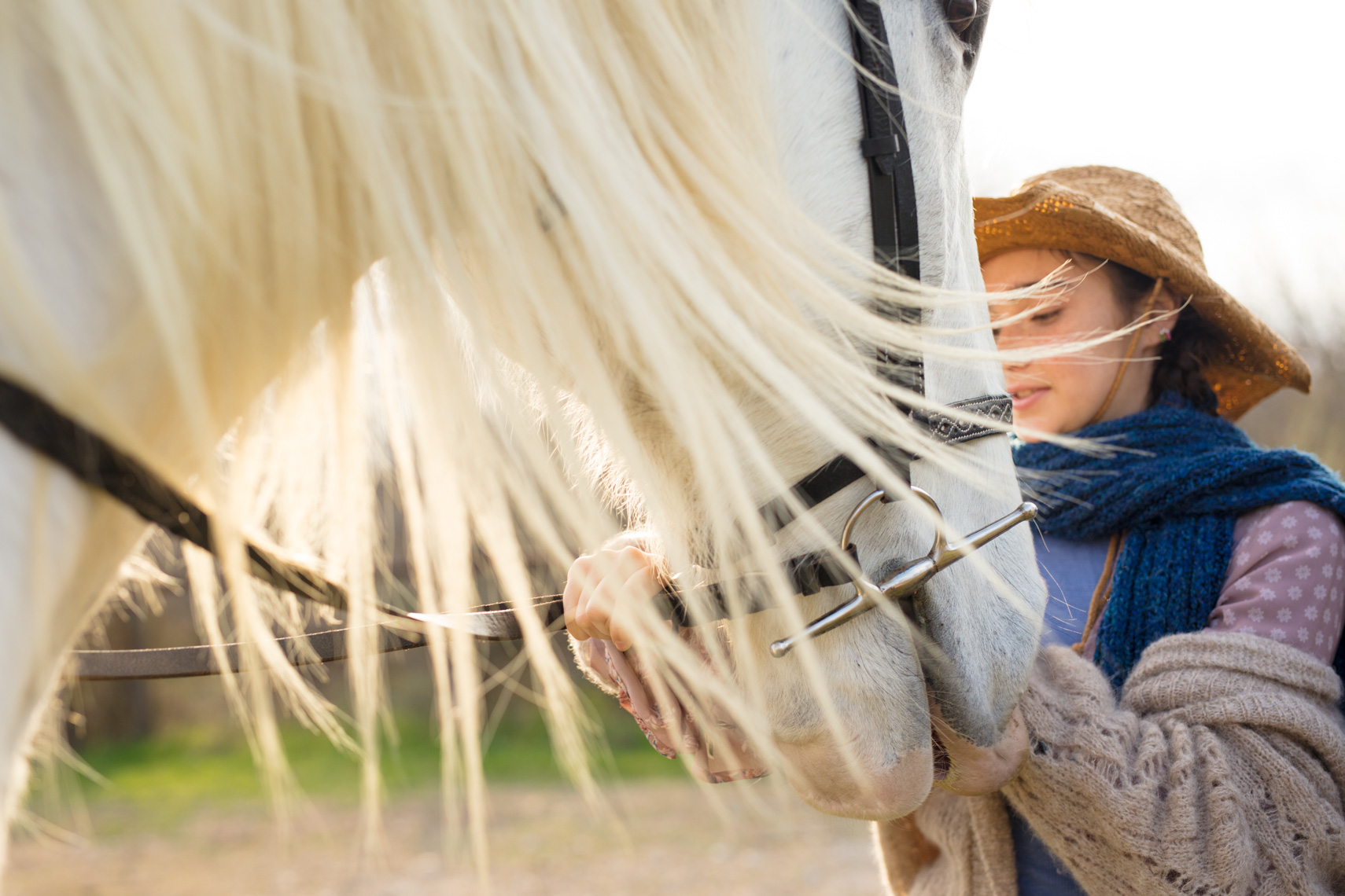 Girl tending to horse | Visual Storytelling Photographer