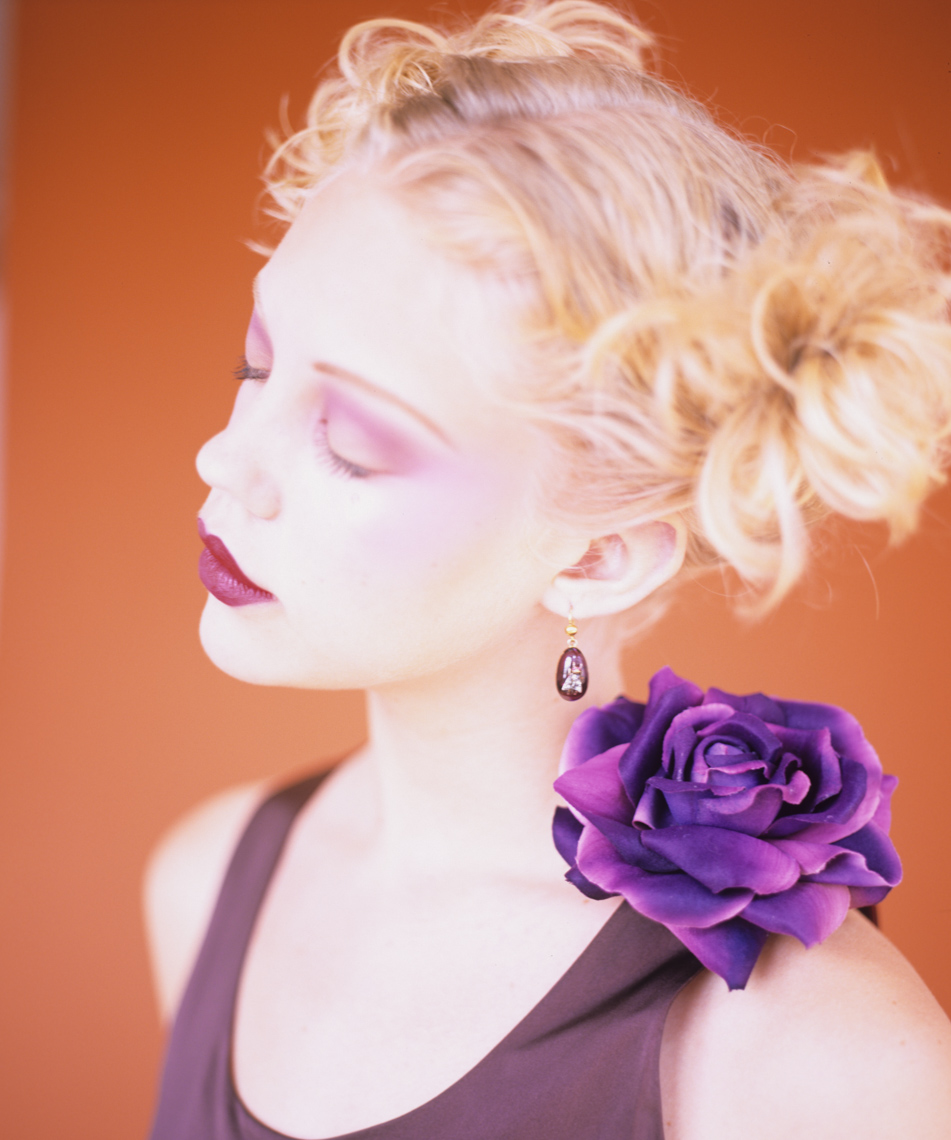 Woman with purple flower | Beauty Photography