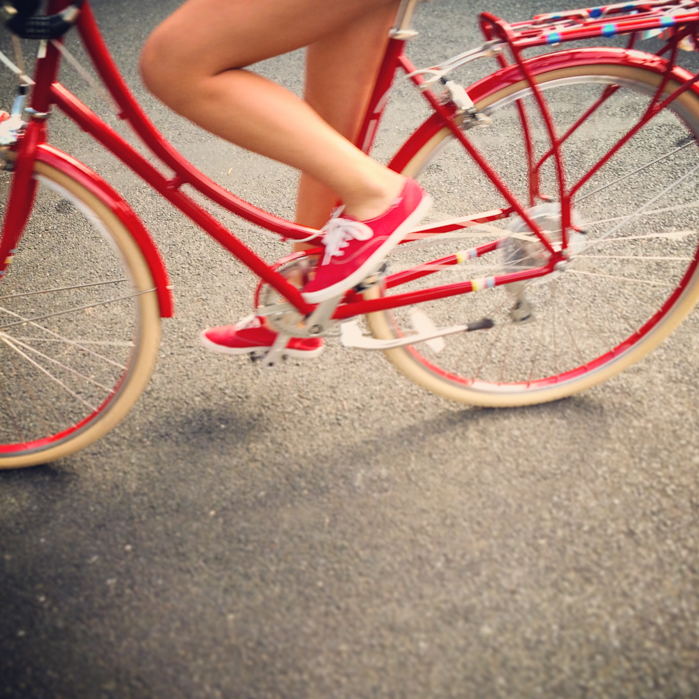 Girl riding red bike | Austin Lifestyle Photographer