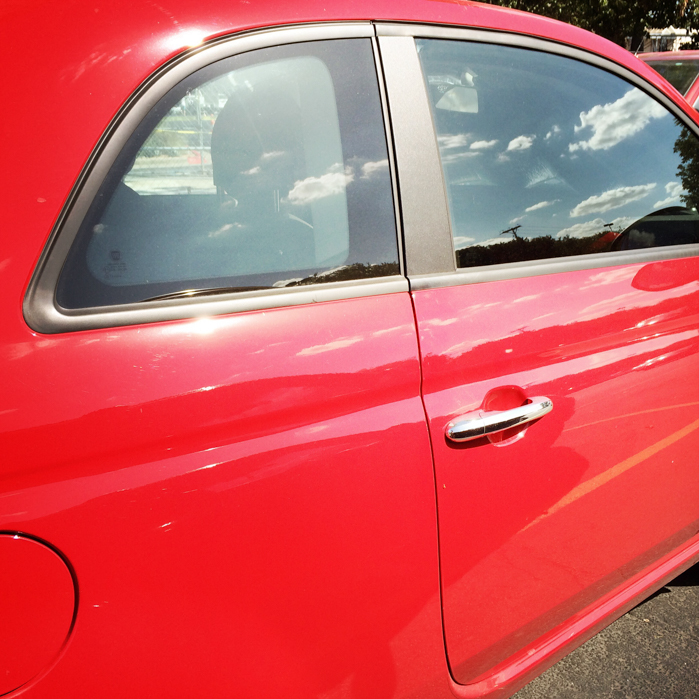 Graphic bright red car | Editorial Travel Photographer